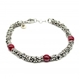 Bracciale anellini e ceramica 