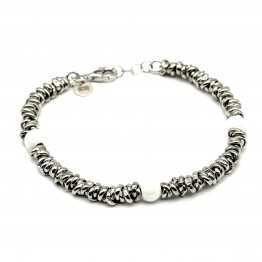 Bracciale anellini e ceramica 