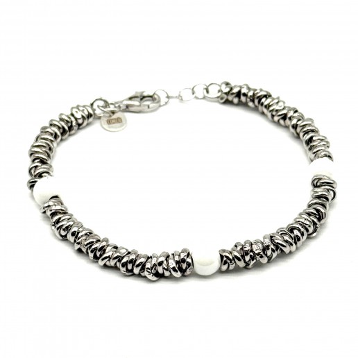 Bracciale anellini e ceramica