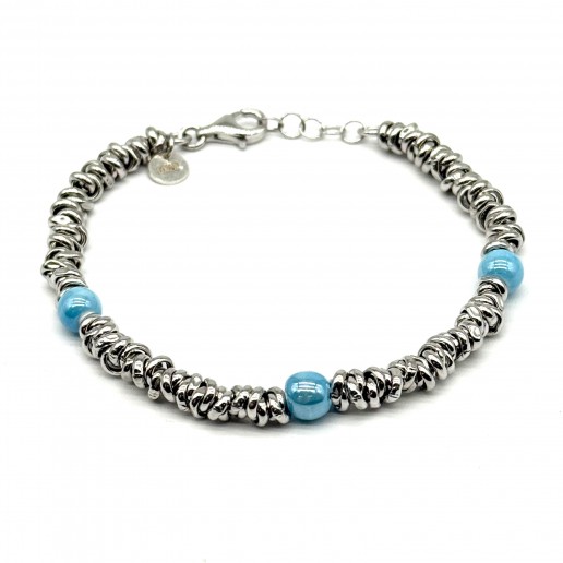 Bracciale anellini e ceramica