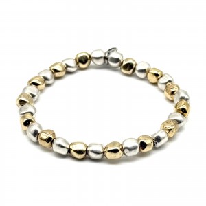 Silver and Gold Nugget Bracelet 