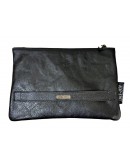 Leather clutch bag with handle