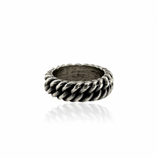 Narrow Rope Ring, Dipped in 925% Silver