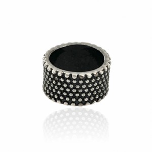 Studded Band Ring, Dipped in 925% Silver