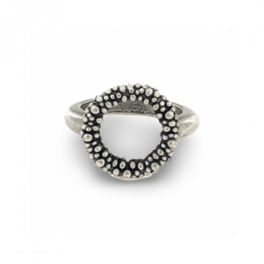 Dotted circle ring , Dipped in 925% silver