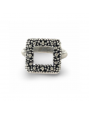 Square dotted ring , Dipped in 925% silver
