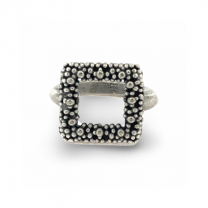 Square dotted ring , Dipped in 925% silver