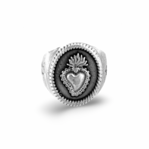 Sacred Heart Ring, 925% Silver Plated