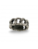 Dotted Chain Ring, Bathed in 925% silver