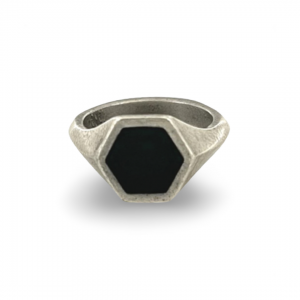 Black Hexagonal Ring