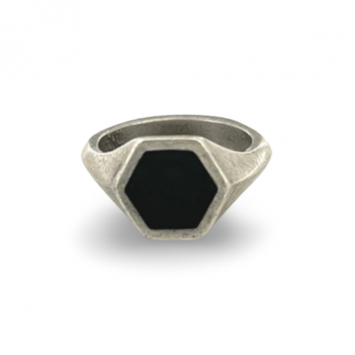 Black Hexagonal Ring