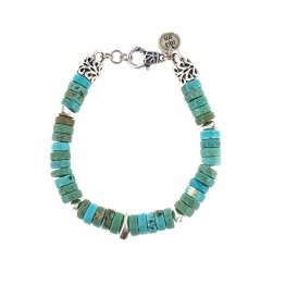 Turquoise Striped Tondini Bracelet