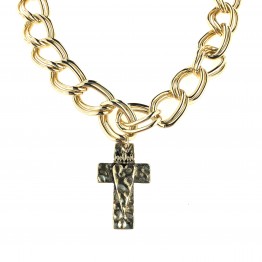 Necklace with sacred-profane cross