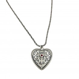 Heart necklace with cut chain