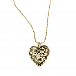 Heart-Cross necklace with cut chain