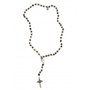 Sacred Heart Hard Stones Rosary Necklace