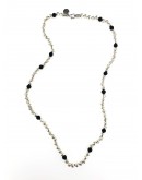 Lava stone silver necklace