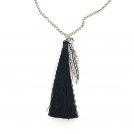 Feather Necklace+black nappina