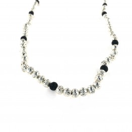 Lava stone silver necklace