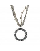 Studded circle necklace
