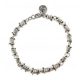 Sterling barbed wire bracelet