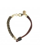 Bracelet vintage leather and chain