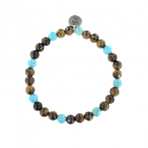 Tiger eye and turquoise bracelet bcor053.1