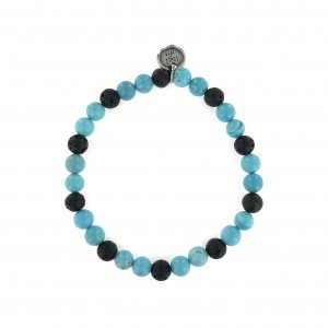 Lava stone and turquoise bracelet