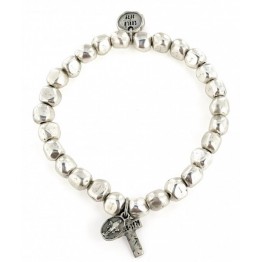 Bracelet with nuggets + cross and madonnina