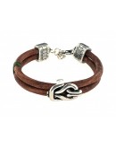 BRACCIALE IN CUOIO CON NODO PIANO
