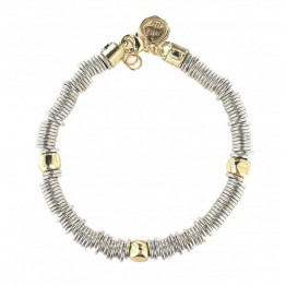 Silver rings bracelet + gold nuggets