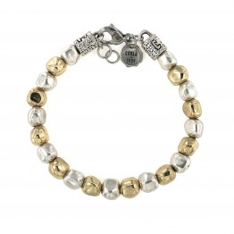 Silver and Gold Nugget Bracelet