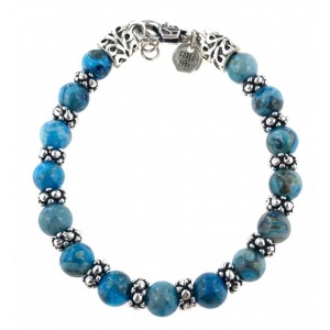 BRACCIALE AGATA TURCHESE con Elementi Puntinati