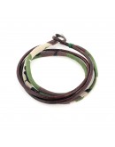 Leather bracelet with camouflage lycra