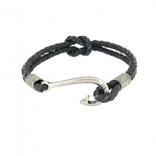 BRACCIALE REEK KNOT AMO PELLE INTRECCIATA NERO BRACCIALE REEK KNOT AMO PELLE INTRECCIATA NERO