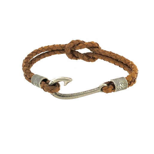 REEK KNOT AMO WOVEN LEATHER BRACELET Brown