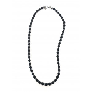 COLLANA Onice Satinato con Elementi Puntinati 