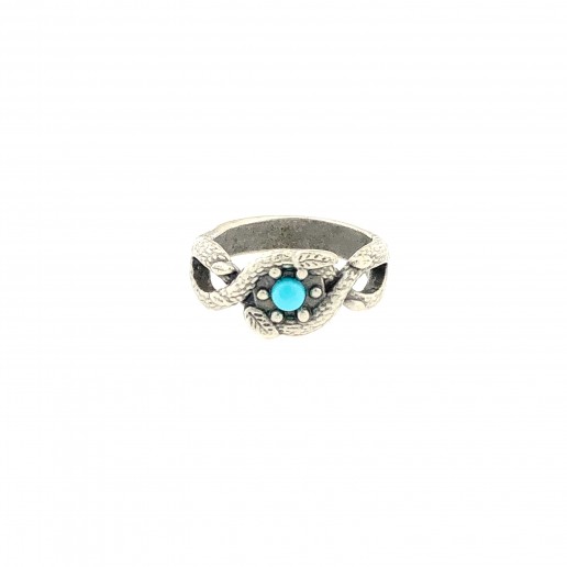 Leaf Ring with Turquoise Stone