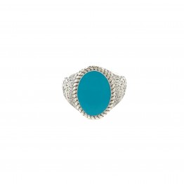 Oval Dotted Turquoise Stone Ring