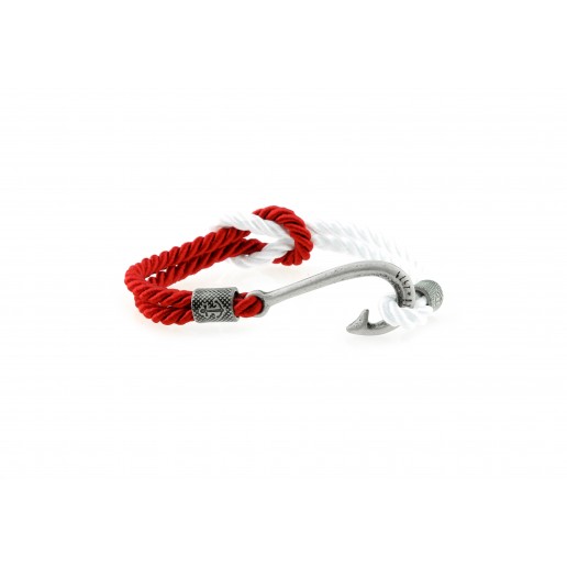 BRACELET AMO Blanc-Rouge Argent