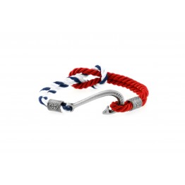 Hook bracelet White Blue-Red Silver