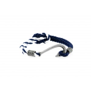 Hook bracelet White Blue-Blue Silver