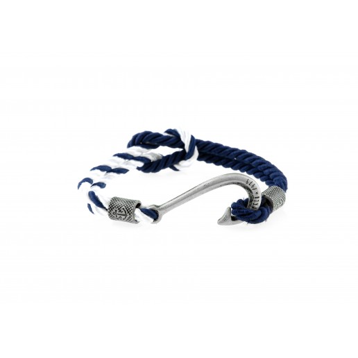 Hook bracelet White Blue-Blue Silver