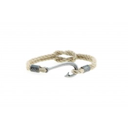Hook bracelet Jute Silver