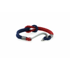 Hook bracelet Red-Blue Silver