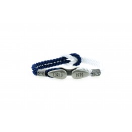 Bollard bracelet White-Blue silver