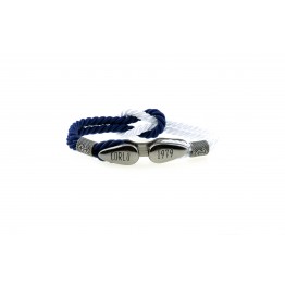 Bollard bracelet White-Blue Gunmetal