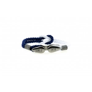 Bollard bracelet White-Blue Gunmetal