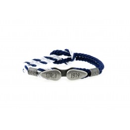 Bollard bracelet White Blue-Blue silver