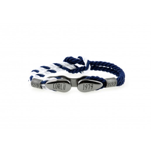 PULSERA BITTA Blanco Azul-Azul Gunmetal